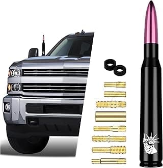 Car Truck Bullet Antenna with Statue of Liberty Unique Design,Upgrade Signal Stability&Waterproof,Compatible with Dodge,Ford,Chevrolet,Toyota,Cadillac,Jeep,GMC Replacement Antenna (Pink)